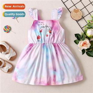 letters slee Autumn dye tie printed new 2021 Spring Girls