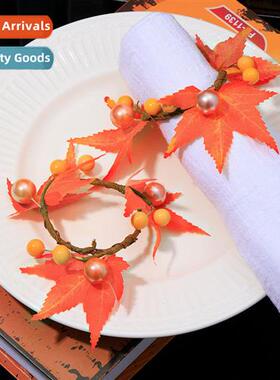 Simulati maple leaf paper napkin ring Halloween harvest fest