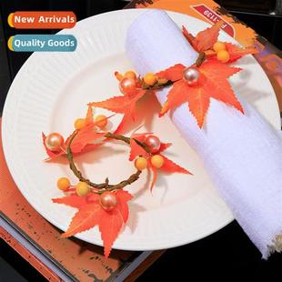 Simulati maple leaf paper napkin ring Halloween harvest fest