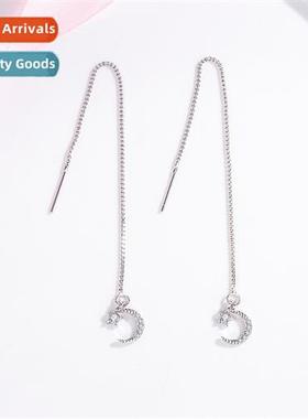 n new micro-set diamd mo stars lg earrings female diamd tass