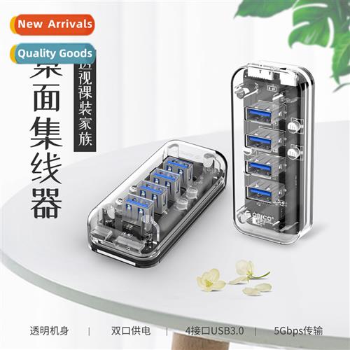 USB3.0 Splter Transparent e tow four extensi hub multi inter