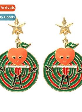 Exaggerated innovative quirky color glaze fashi fru earrings