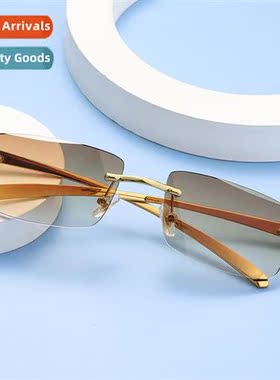 6051 new leopard head cut edge square glasses 2023 hip hop s