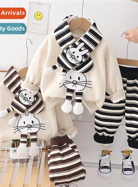 Childrens clothing childrens padded su 2023 new rabb scarf t
