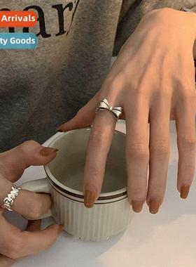 n retro style niche  bow Thai silver ring female 2022 new ti