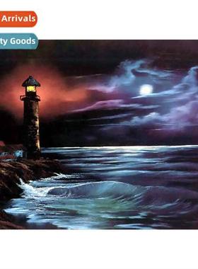 New beach lighthouse lscape diamd painting modern simple liv