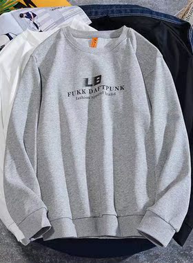 2023 spring new tide print loose oversize mens pullover terr