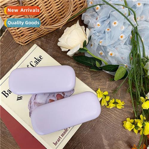 Korean ins girl heart cream color taro purple glasses case s