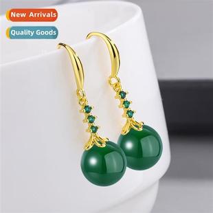 style faux agate Chinese earr whe ethnic blue Vintage green
