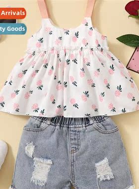 Girls spring  fall  2021 new n sleeveless halter pineapple p