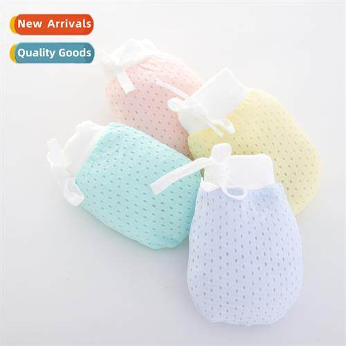 Baby physical anti-scratch face ice silk gloves lace baby ad