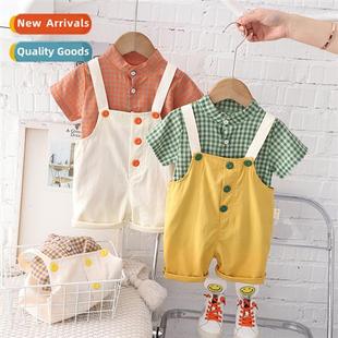 summer 2023 new Childrens plaid childrens shi boys