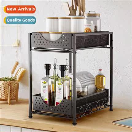 Double modern kchen organizing shelves pull-out mobile spice