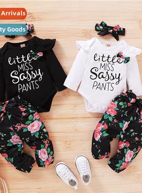 Girls spring  fall  2021 new n lg-sleeved letter print top +