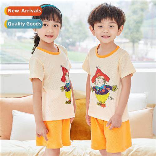 Hoo children absorbent cott short-sleeved su summer carto co