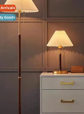 Scinavian walnut all copper floor lamp living room ins style