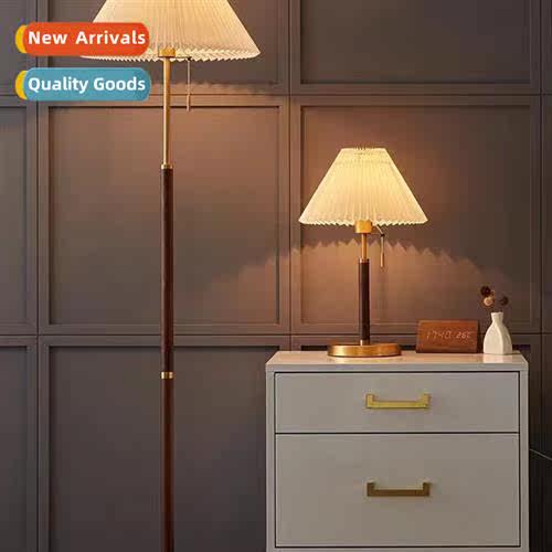 Scinavian walnut all copper floor lamp living room ins style