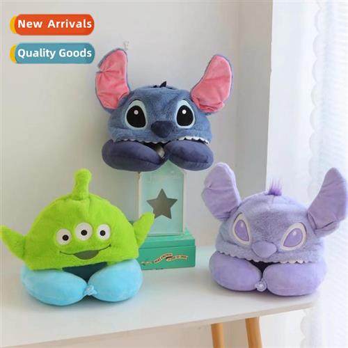 A dozen cute Japanese carto hooded neck pillow wh cap U-shap