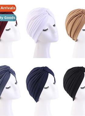New pleated cross turban cap Thickened Indian cap Chemorapy