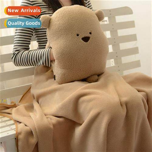 Large multifunctial three-use HR square bear cuddle blanket