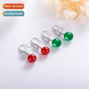 chrysoprase style earrings female zircia Retro single ethnic