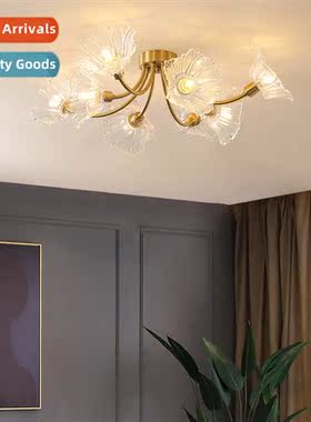 Scinavian light luxury atmosphere living room lotus leaf lam