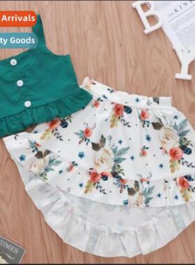 2019 1-5 years old baby girl girl set summer t-shirt floral