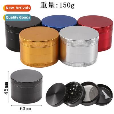Aluminum alloy flat plate cigarette grinder can play LOGO fo