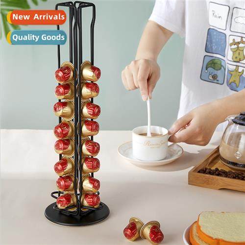 an retro rotatable 40pcs cfee capsule display rack cfee caps