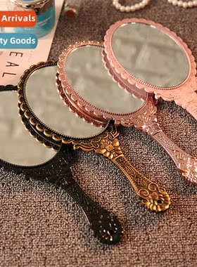 Creative Retro Floral Mirror Hheld Cosmetic Mirror Portable