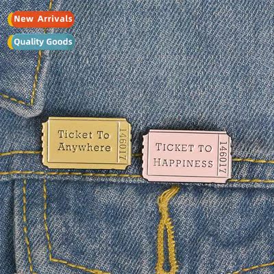 Europe and  Uned States movie ticket brooch alloy creative h