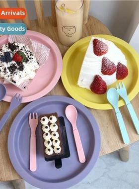 Korea ins blogger cute girl heart macar color dinner plate p