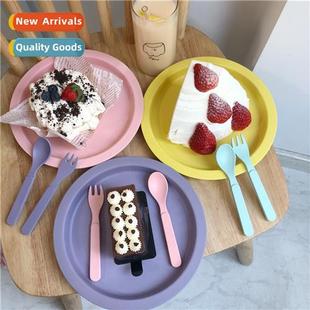 Korea ins blogger cute girl heart macar color dinner plate p