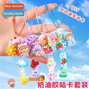 card set cream chime glue hbook goo stickers Wind girls