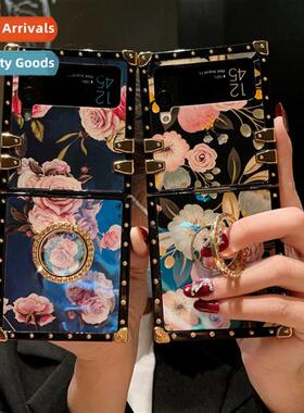 适用Samsung Z Flip45 Flower  Peony Flower Square Phone Case