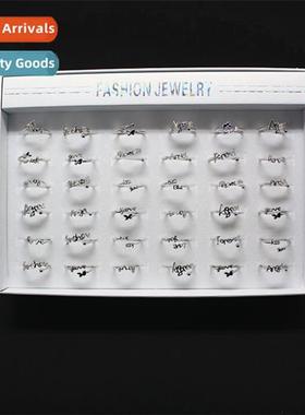 New mens  womens letter ring fashi small fresh color preserv