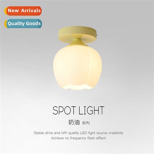 Cream wind pumpkin ceiling light entryway lamp simple modern
