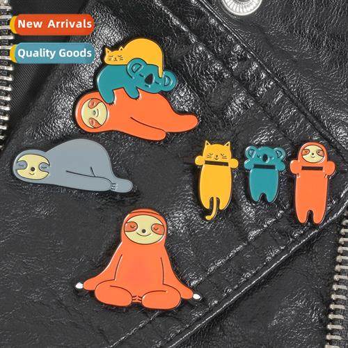 Cute Carto Oil Drip Student Brooch Backpack Collar Sloth Cow