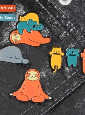 Cute Carto Oil Drip Student Brooch Backpack Collar Sloth Cow