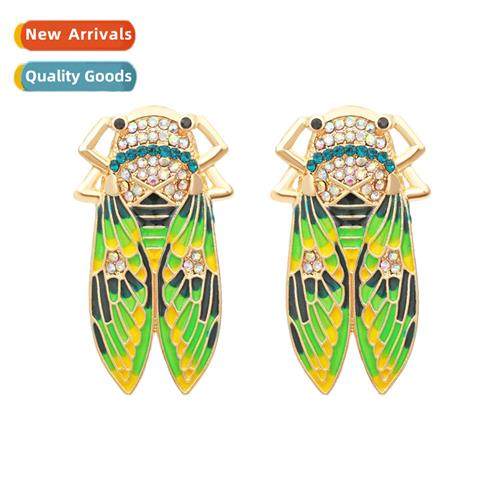 creative oil drip robin persalized earrings retro fashi inse