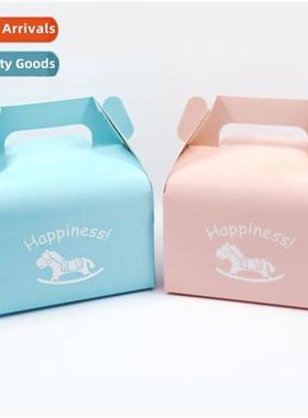 New two-color cute wooden horse cake food packaging box wh m