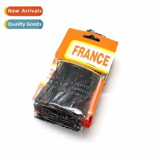 shaped coiled wave pin clip Black fixed