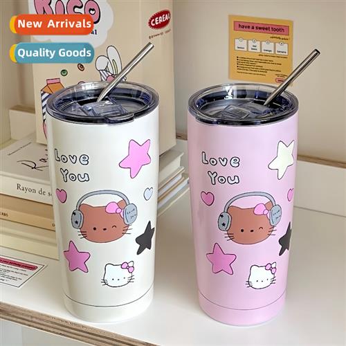 High-color value girl heart insulati cup portable water cup