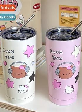 High-color value girl heart insulati cup portable water cup