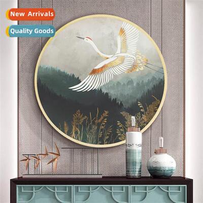 5d diamd painting full drill new Chinese Zen cranes round po