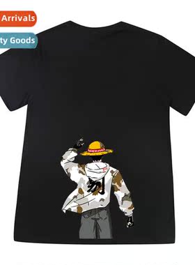 King  Thieves T-shirt mens summer anime Luffy printed teenag