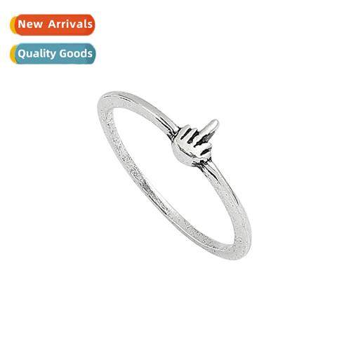 Fashi circle middle finger fun ring European and American st