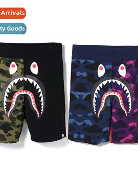 2020 summer new Japanese tide shark head print mens cott thi