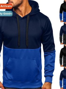 2021 New Mens Sweatshirt Colorblocking Pullover Hooded Coupl