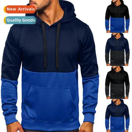 2021 New Mens Sweatshirt Colorblocking Pullover Hooded Coupl